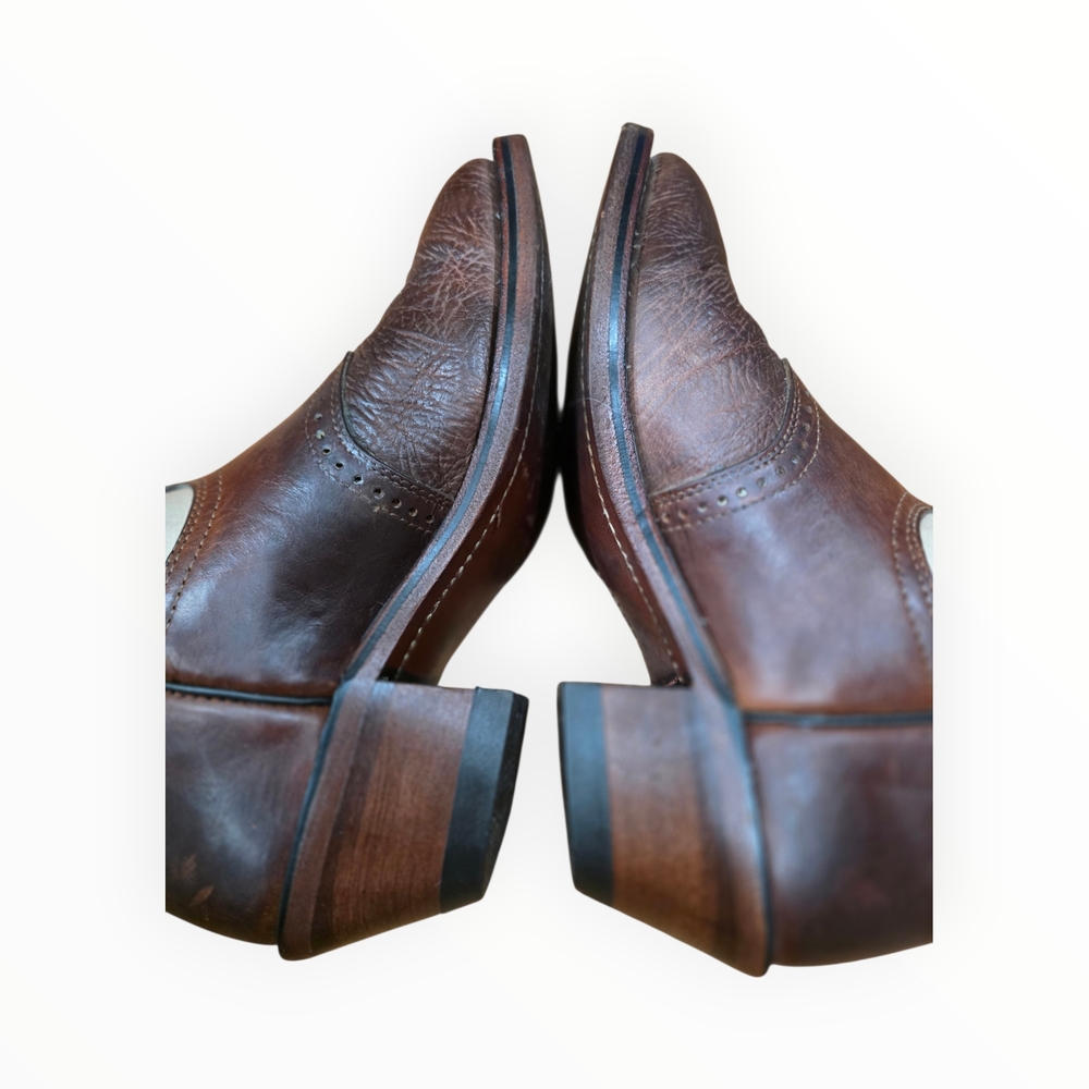 Beige and Brown Leather Boots - Picture 8 of 12